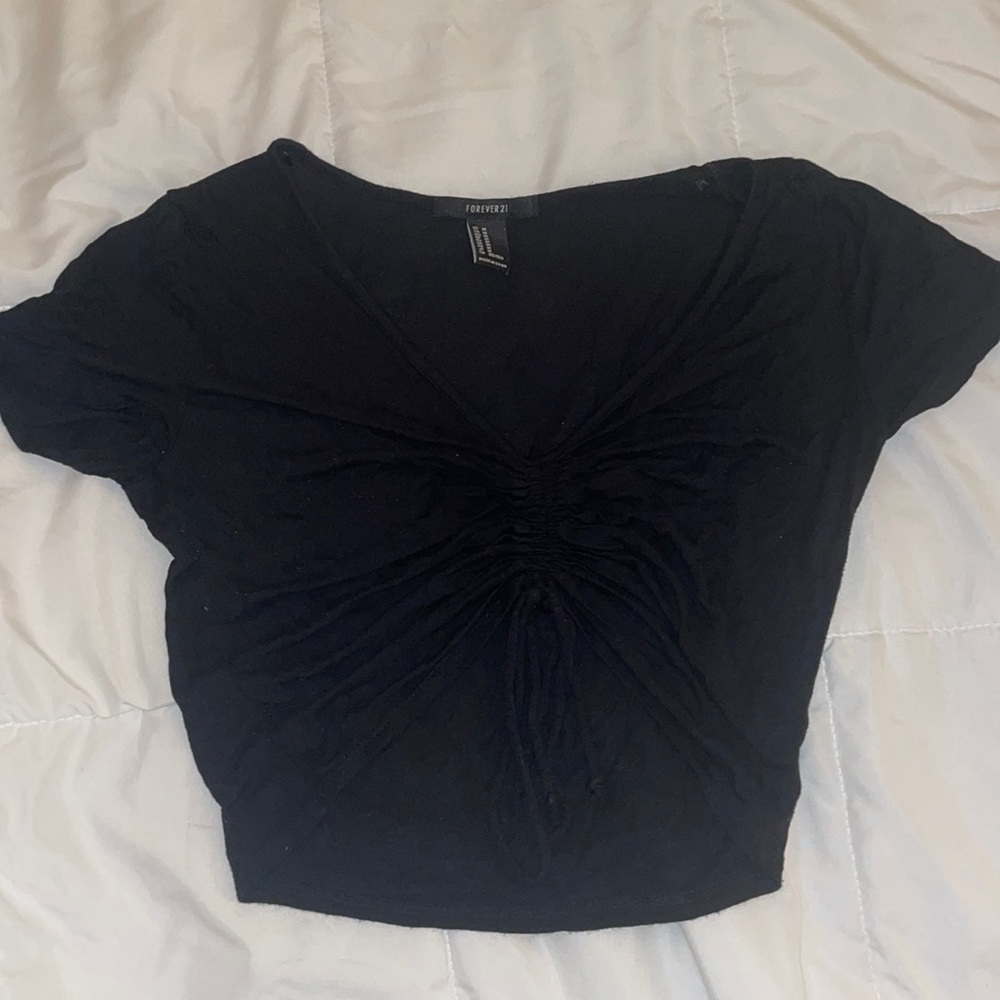 Forever 21 ruched t-shirt crop top